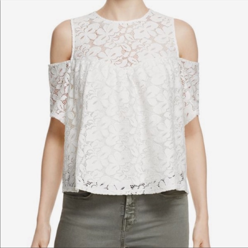 Alison andrews lace cold shoulder top women xl